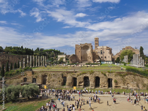 Photography old catacomb ruins in rome at the holiday