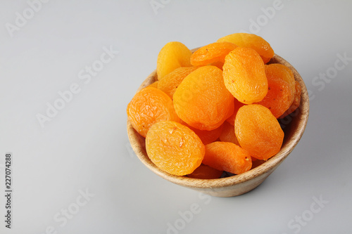 Dried apricots in the bowl