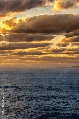 Red sunset over the sea