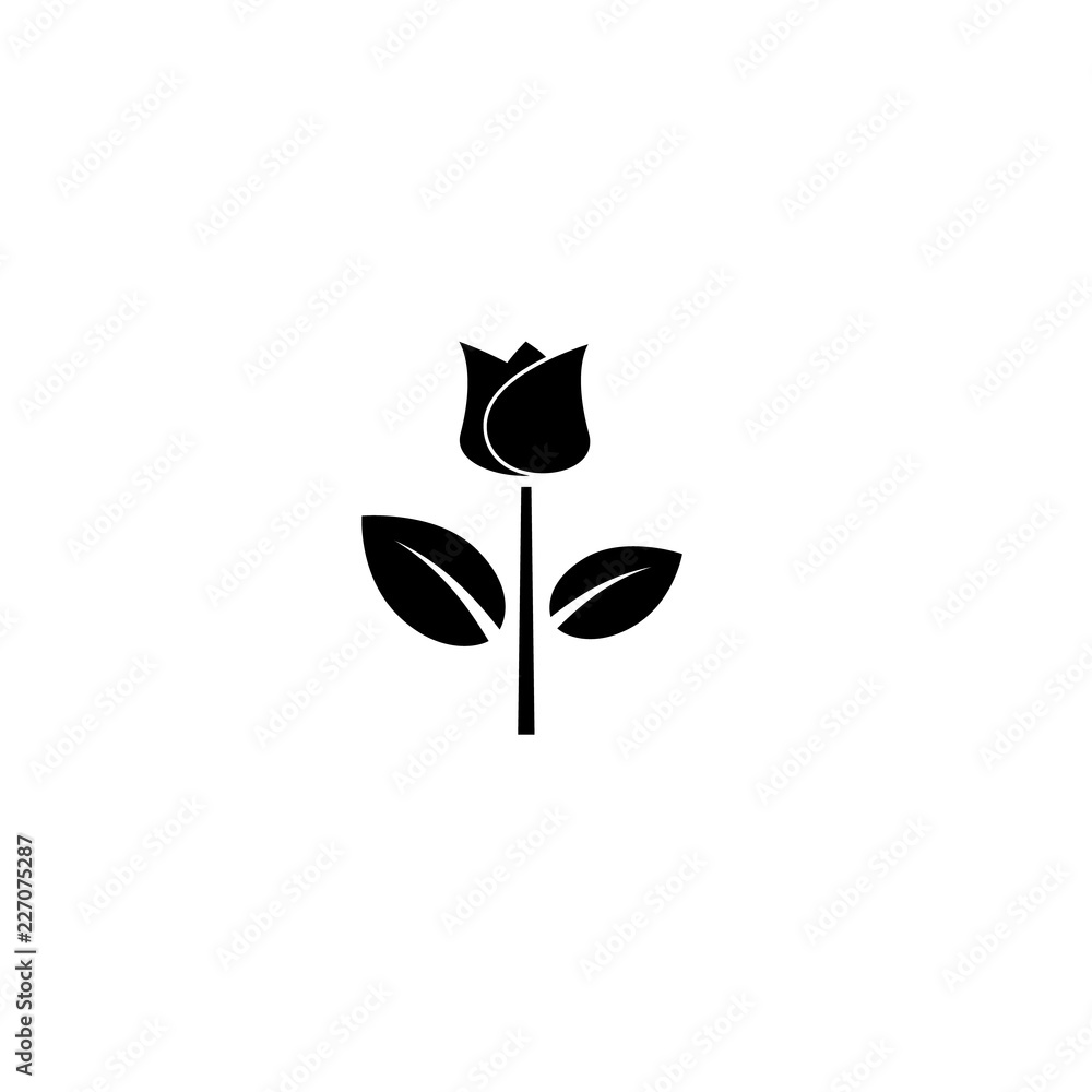 Simple black flower icon glyph. Herbal blossom black silhouette. Simple black flower icon glyph. Herbal blossom black silhouette.