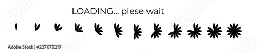 Flower silhouette loading spinner icon for animation and motion graphics.