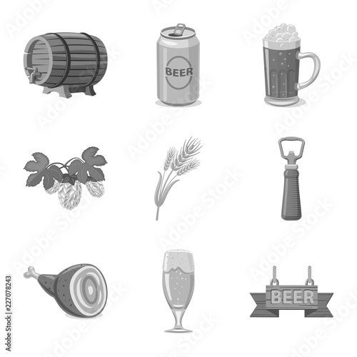 Isolated object of pub and bar sign. Collection of pub and interior vector icon for stock.