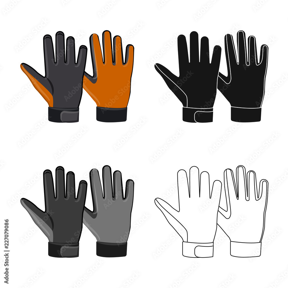 Obraz premium Isolated object of glove and winter symbol. Set of glove and equipment stock symbol for web.