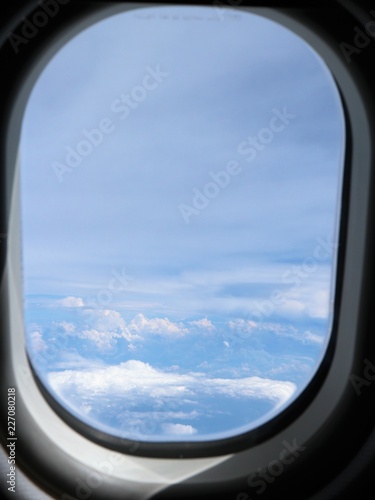 Sky outside window airplane