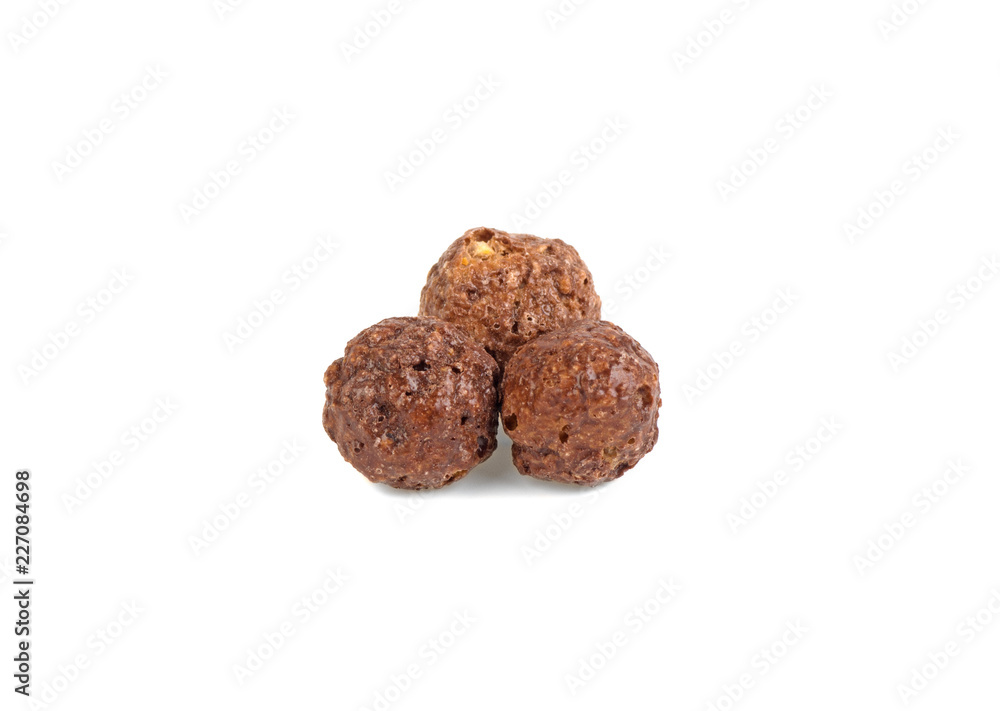 chocolate corn balls in on a white background chocolate corn balls in on a white background