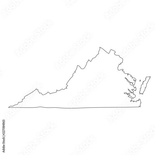 Virginia - map state of USA