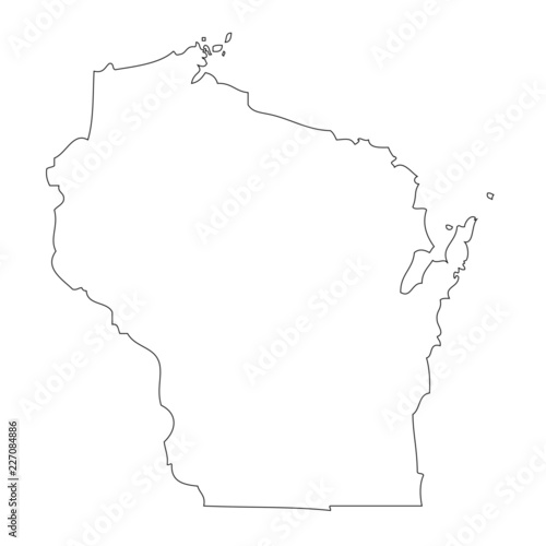 Wisconsin - map state of USA
