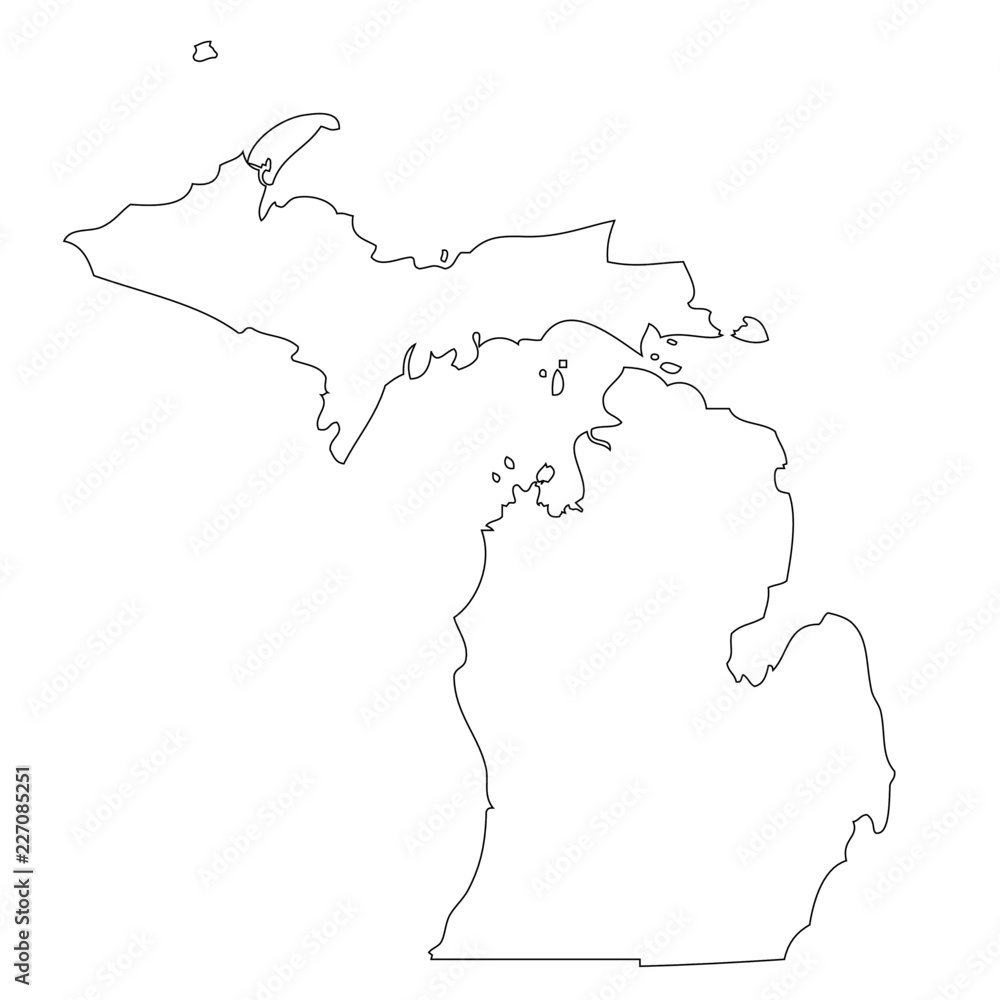 Fototapeta premium Michigan - map state of USA