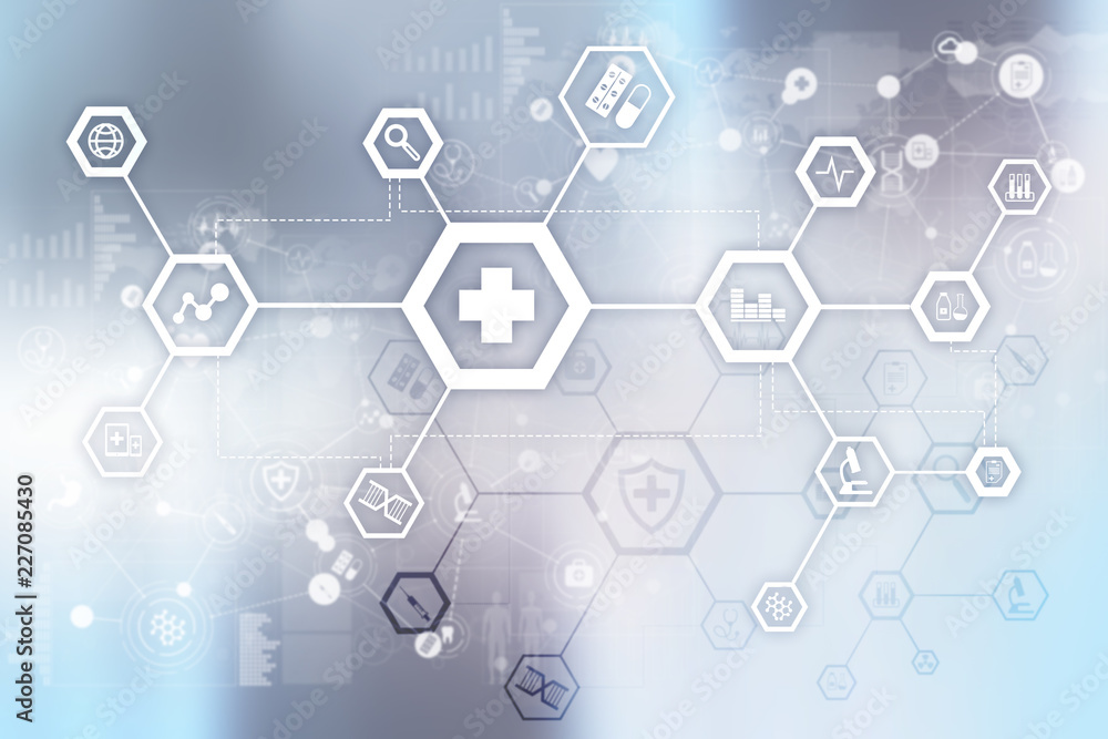 Medical concept on virtual screen. Healthcare. Online medical consultation and health check, EMR, EHR. Medical concept on virtual screen. Healthcare. Online medical consultation and health check, EMR, EHR.