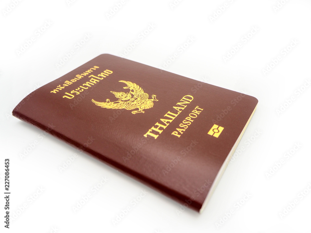 Passport cover of Thailand, Identification citizen isolated on white background. Passport cover of Thailand, Identification citizen isolated on white background.