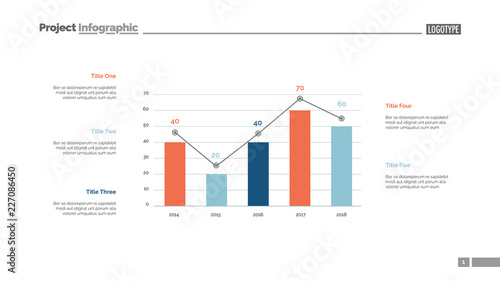 Four columns bar chart slide template. Business data. Comparison, diagram, design. Creative concept for infographic, presentation. Can be used for topics like management, analytics, statistics.