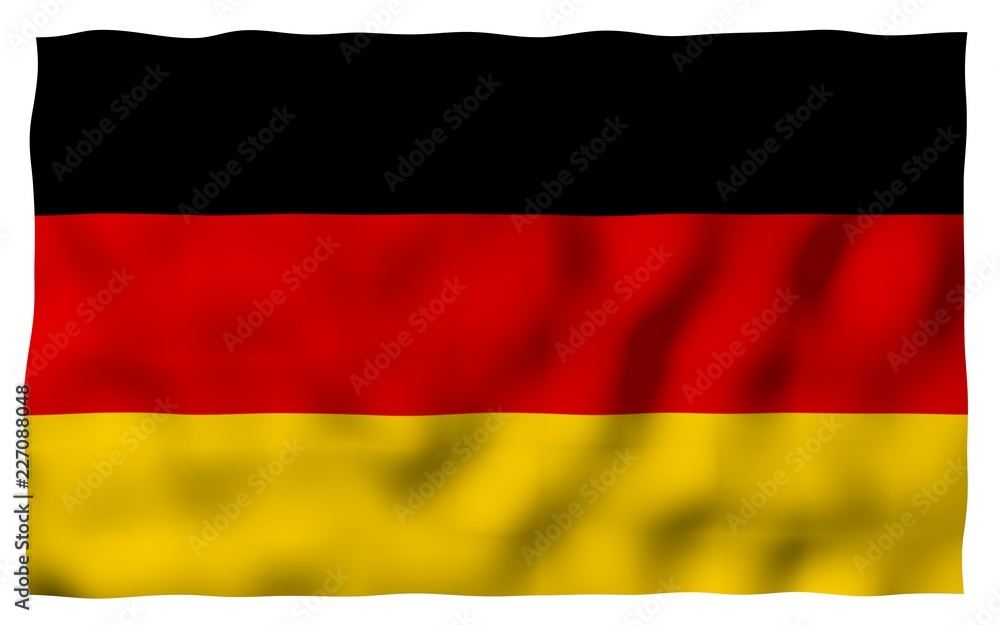 Flag of Germany. Wide format 3D illustration. State symbol of the Federal Republic of Germany. 3D rendering Flag of Germany. Wide format 3D illustration. State symbol of the Federal Republic of Germany. 3D rendering