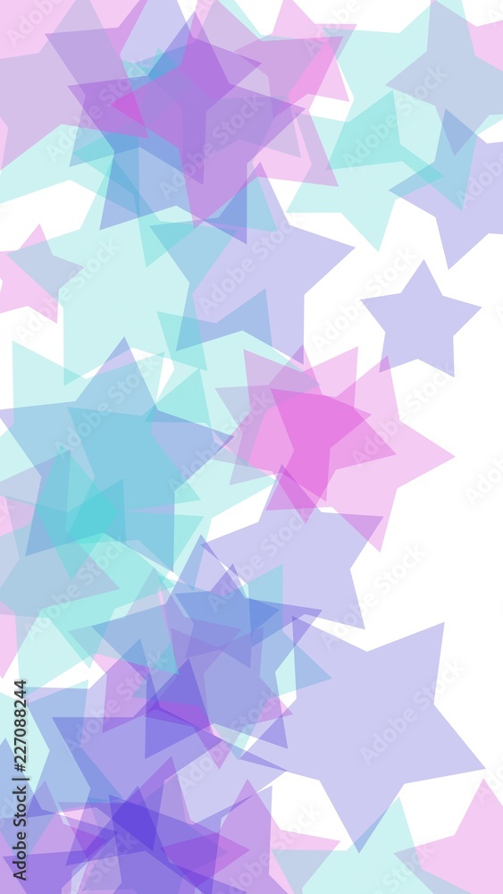 Multicolored translucent stars on a white background. Vertical image orientation. 3D illustration Multicolored translucent stars on a white background. Vertical image orientation. 3D illustration