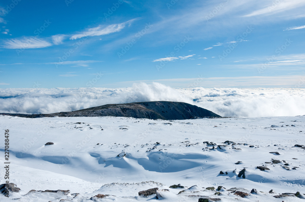 Fototapeta premium Beautiful Snow Road in Serra da Estrela, Portugal