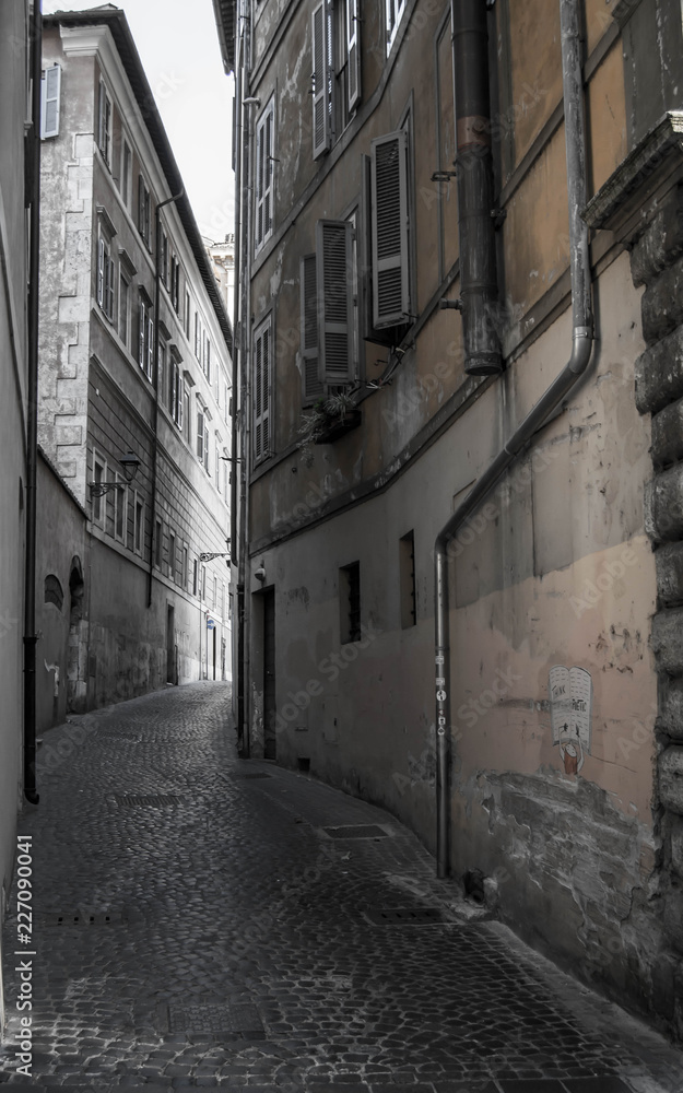 Sepia view of Italian alley