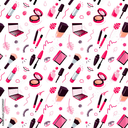 Cosmetics seamless pattern