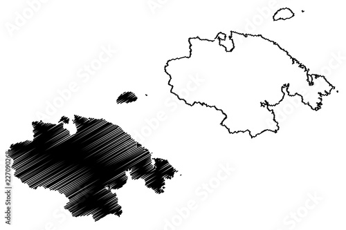 Chukotka Autonomous Okrug (Russia, Subjects of the Russian Federation, Autonomous okrug ) map vector illustration, scribble sketch Chukotka Autonomous Okrug map