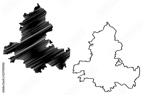 Rostov Oblast (Russia, Subjects of the Russian Federation, Oblasts of Russia) map vector illustration, scribble sketch Rostov Oblast map