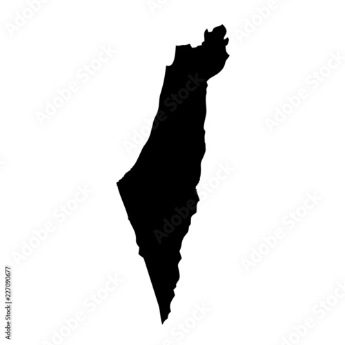 Black map country of Israel