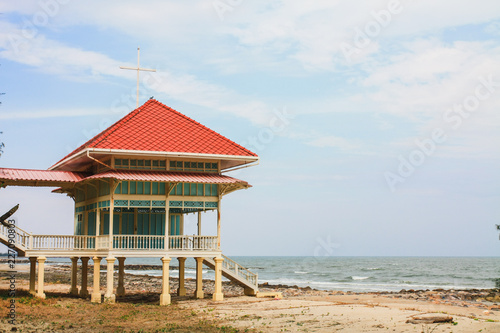 lifeguard hut on the beach © Theerasak