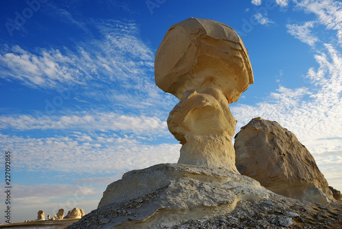 The limestone formation in White desert Sahara Egypt photo