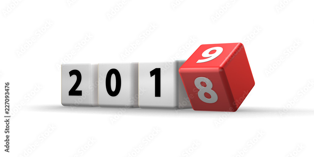 Concept of transition from 2018 to 2019 Concept of transition from 2018 to 2019