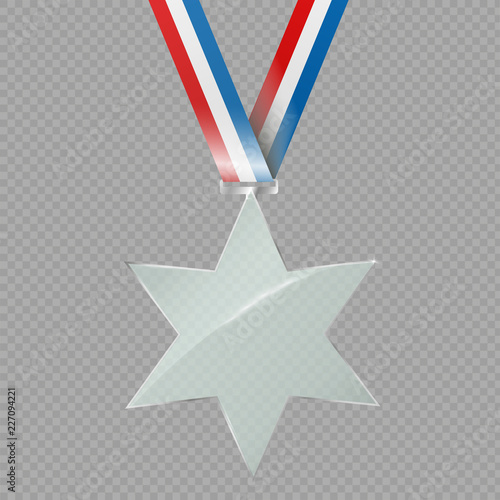 A glass star. Reward. Glass Trophy Award.Star. Vector illustration