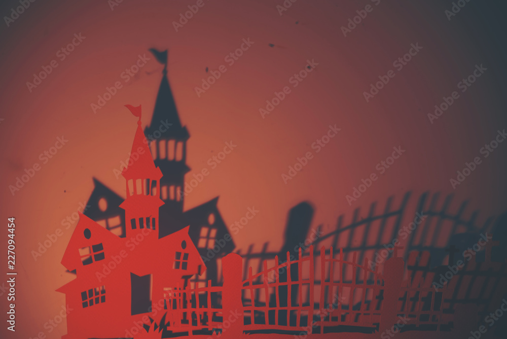 Halloween background with copy space, vintage filter image