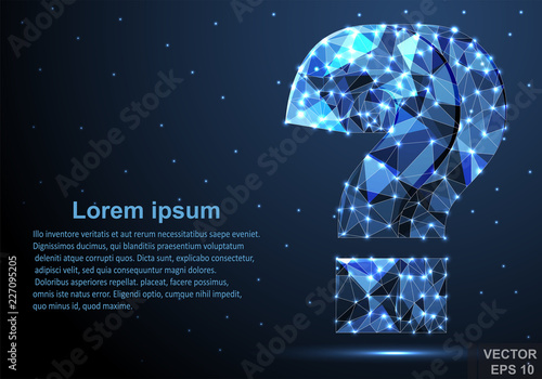 Question. Exclamation mark. Polygonal design. Bright. Modern concept. New design. For use in projects.