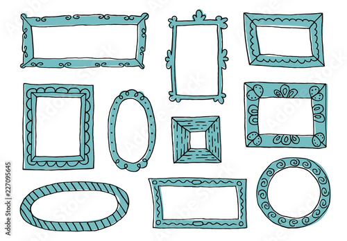 Set of hand drawn sketch frames.