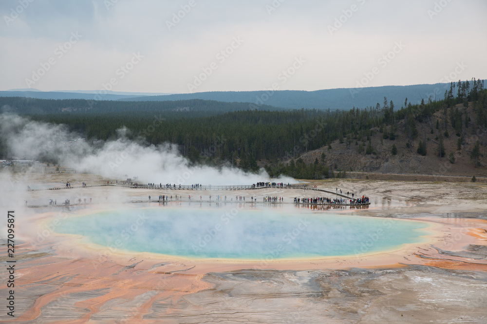 Grand Prismatic Hot Springs Overlook in Yellowstone