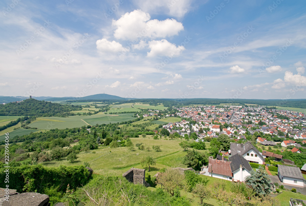 Blick auf Krofdorf-Gleiberg, Wettenberg, Landkreis Gießen, Hessen, Deutschland