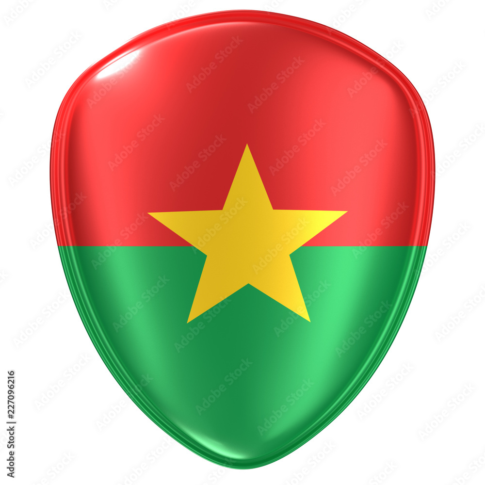 3d rendering of a Burkina Faso flag icon. 3d rendering of a Burkina Faso flag icon.