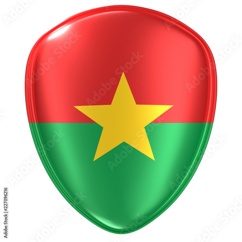3d rendering of a Burkina Faso flag icon.