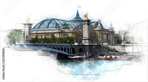 Sticker Grand Palais from Alexander the third bridge