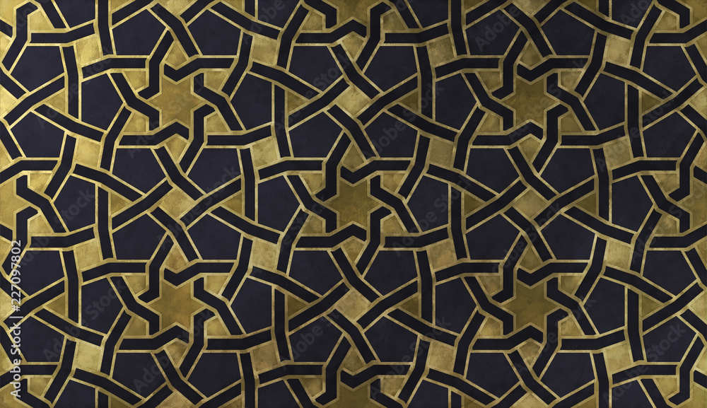 Islamic decorative pattern with golden artistic texture. Islamic decorative pattern with golden artistic texture.