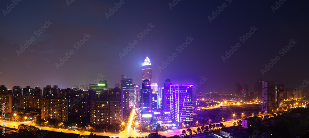 Fototapeta premium cityscape of shaoxing at night
