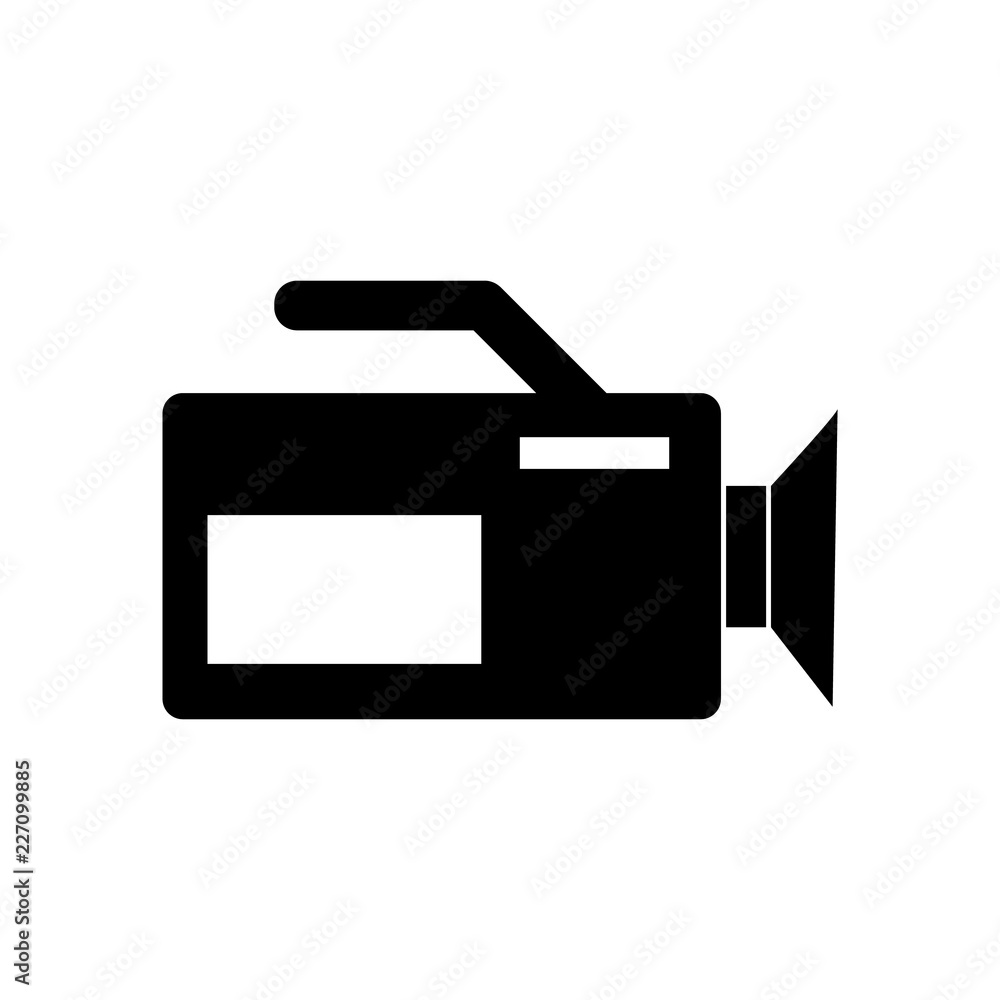 Cinema camera icon, logo on white background Cinema camera icon, logo on white background