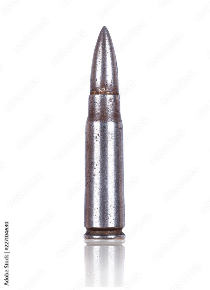 Rusty bullet close-up isolated on white background Rusty bullet close-up isolated on white background