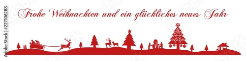 cb43 ChristmasBanner - german - Weihnachtsmann: Frohe Weihnachten und ein gutes neues Jahr (Santa Claus) - banner 4zu1 - xxl g6681 photo