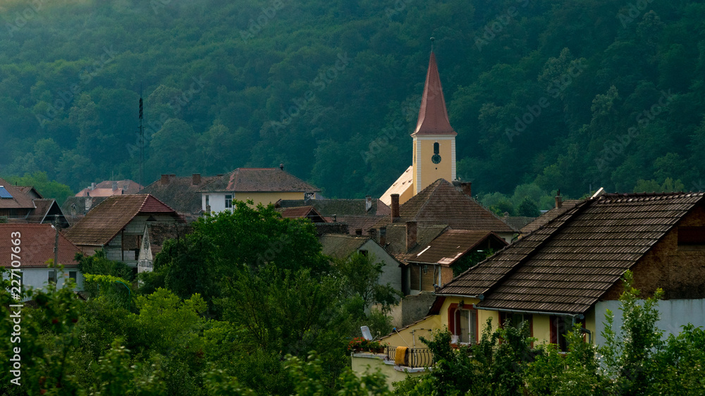 A church in a small village in Transylvania region, Romania