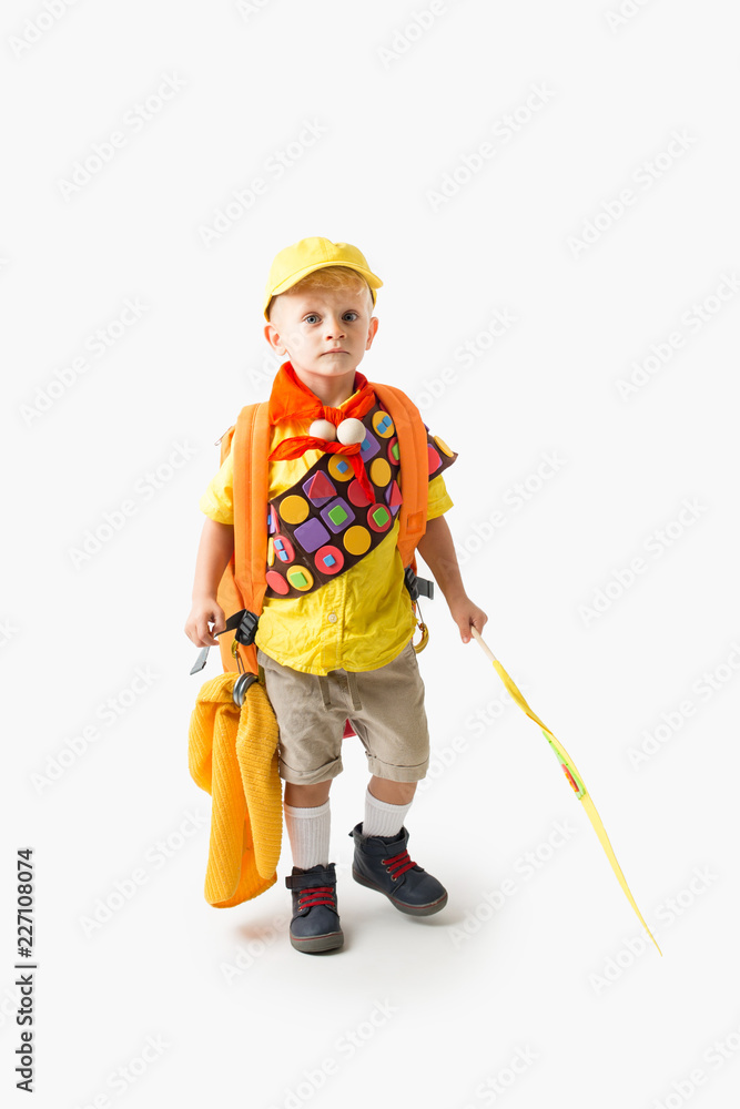 Young boy dressed up in Boy Scout Halloween Costume Stock Photo | Adobe  Stock