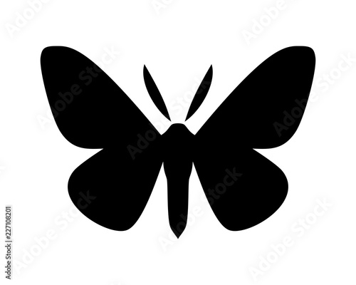Peppered moth, Biston betularia . Vector icon on white