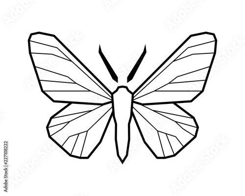 Peppered moth, Biston betularia . Vector icon on white