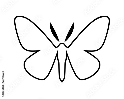 Peppered moth, Biston betularia . Vector icon on white