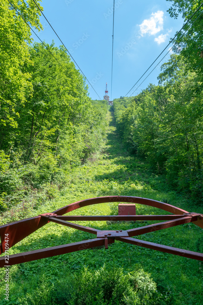 Cable car leading to Tampa Mountain in Brasov, Romania Cable car leading to Tampa Mountain in Brasov, Romania