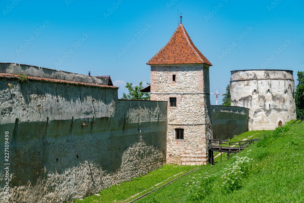 Postavari Bastion on a sunny day in Brasov, Romania
