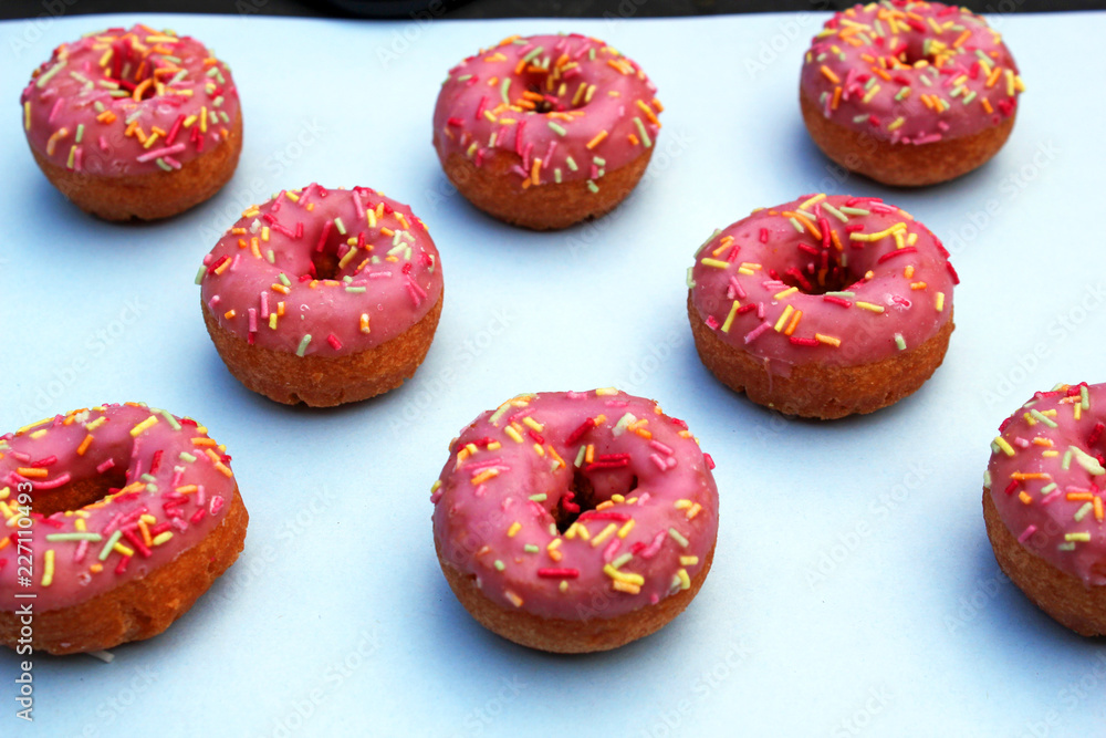 donut donuts sprinkles on doughnuts pink bright sugar strands background donut donuts sprinkles on doughnuts pink bright sugar strands background