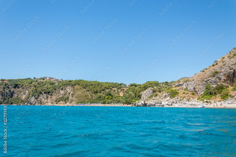 Seacoast of Palinuro with its wonderful crystal clear water sea and caves