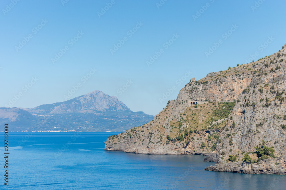 Panoramic view of the Tyrrhenian coast of Basilicata near Maratea